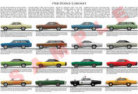 1968 Dodge Coronet model chart poster Deluxe 440 500 R/T Sup