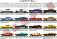 Shelby Mustangs evolution chart poster print GT 350 GT 500 3