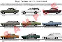 Ford XR series Falcon car model chart poster