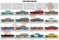1966 Ford Fairlane model year poster Club Coupe 500 XL GT GT