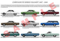 Chrysler VE series Valiant model chart poster